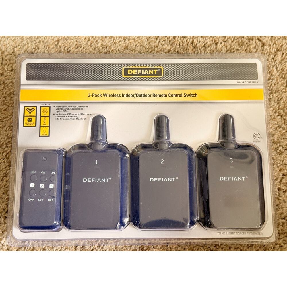 Defiant 3-Pack Wireless Indoor/Outdoor Remote Control Switch